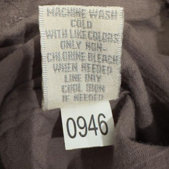 Lulu B 2 Piece Set Womens Small Brown Embroidered Frayed Top Pants Boho Cotton - Picture 14 of 14